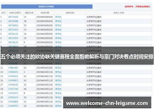 五个必须关注的欧协联关键赛程全面前瞻解析与豪门对决看点时间安排